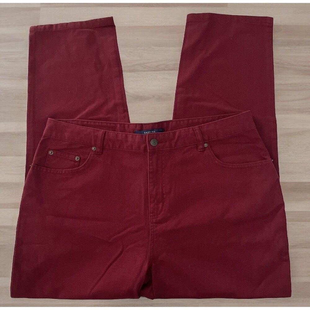 Bill Blass Womens High Rise Perfect Fit Brick Red Straight Jeans Size 16 ($129)